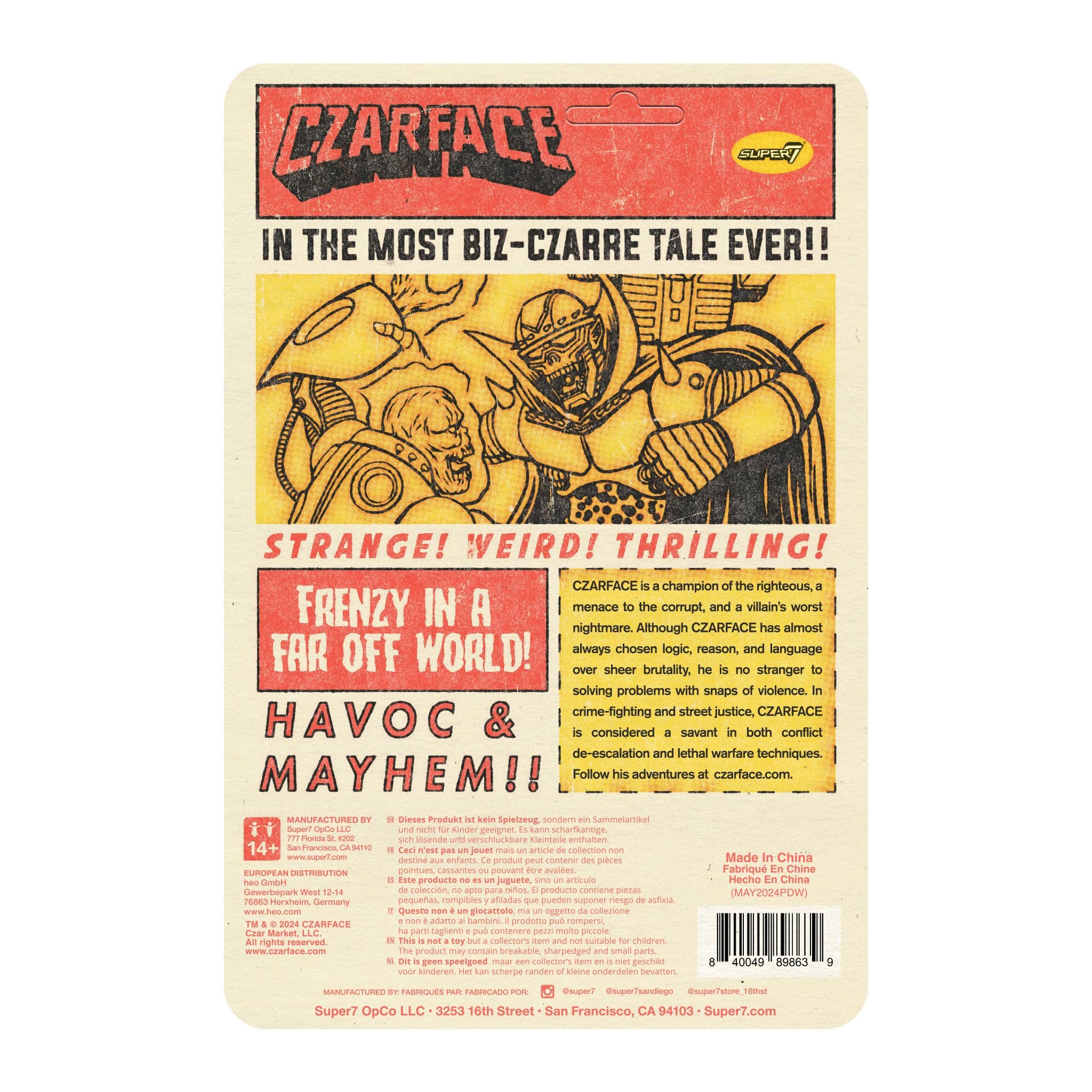 Super7 Czarface Orange & Black - 3.75" Czarface Action Figure Classic Hip Hop Collectibles and Retro Toys - Image 3