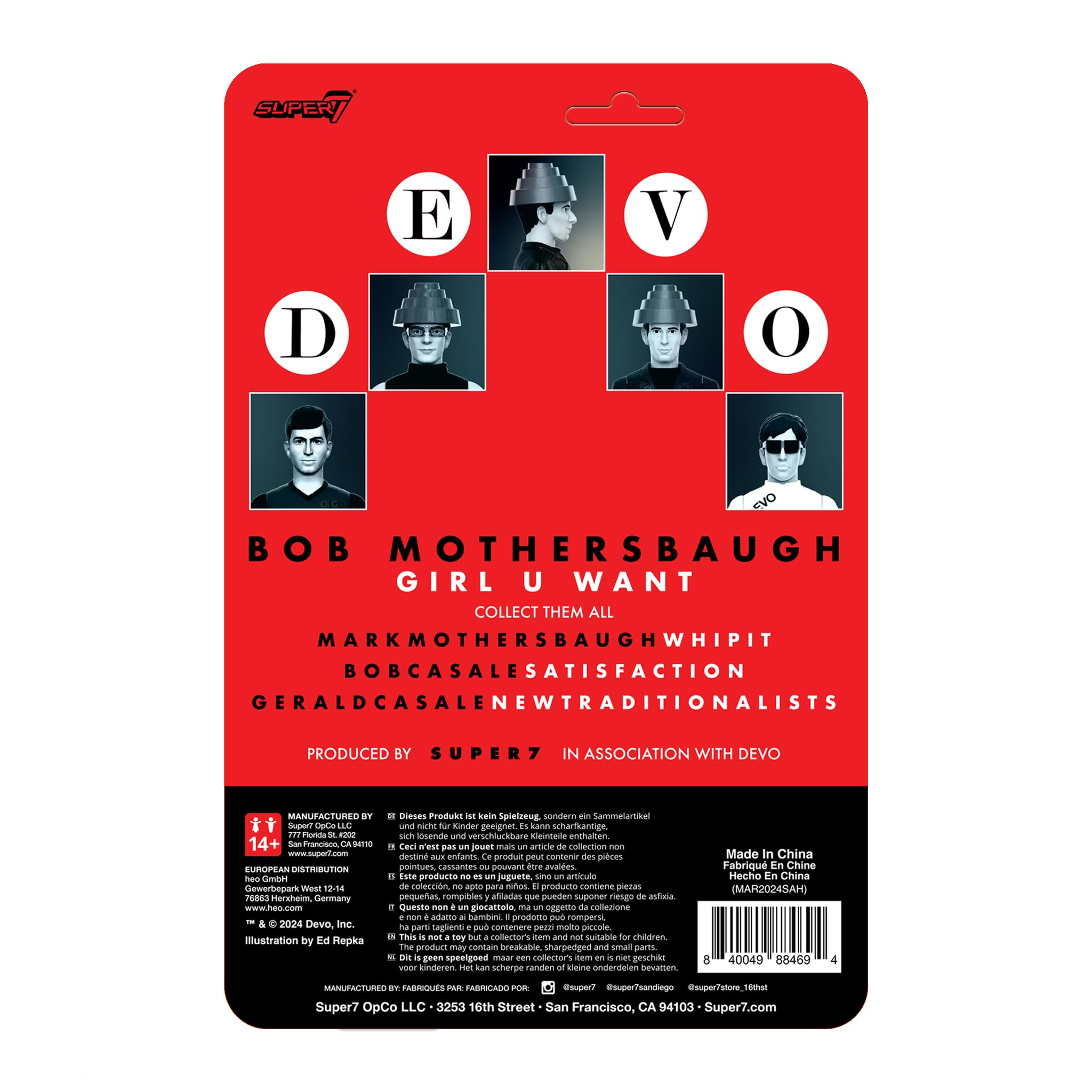 Super7 Devo Bob Mothersbaugh (Girl U Want) - 3.75" Devo Action Figure with Accessory Rock Music Collectibles and Retro Toys - Image 3