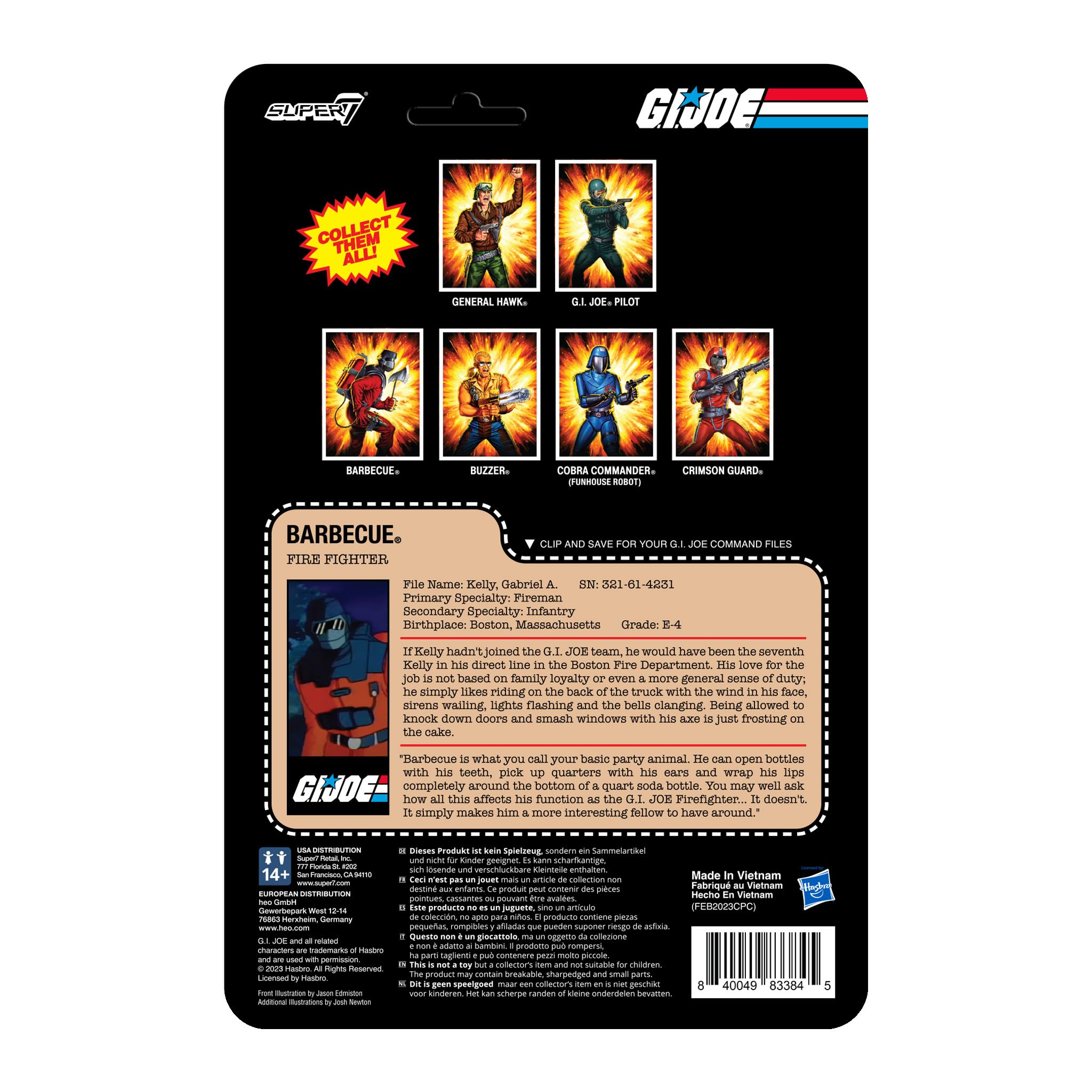 Super7 G.I. Joe Barbecue - 3.75" G.I. Joe Action Figure with Accessory Classic Cartoon Collectibles and Retro Toys - Image 3