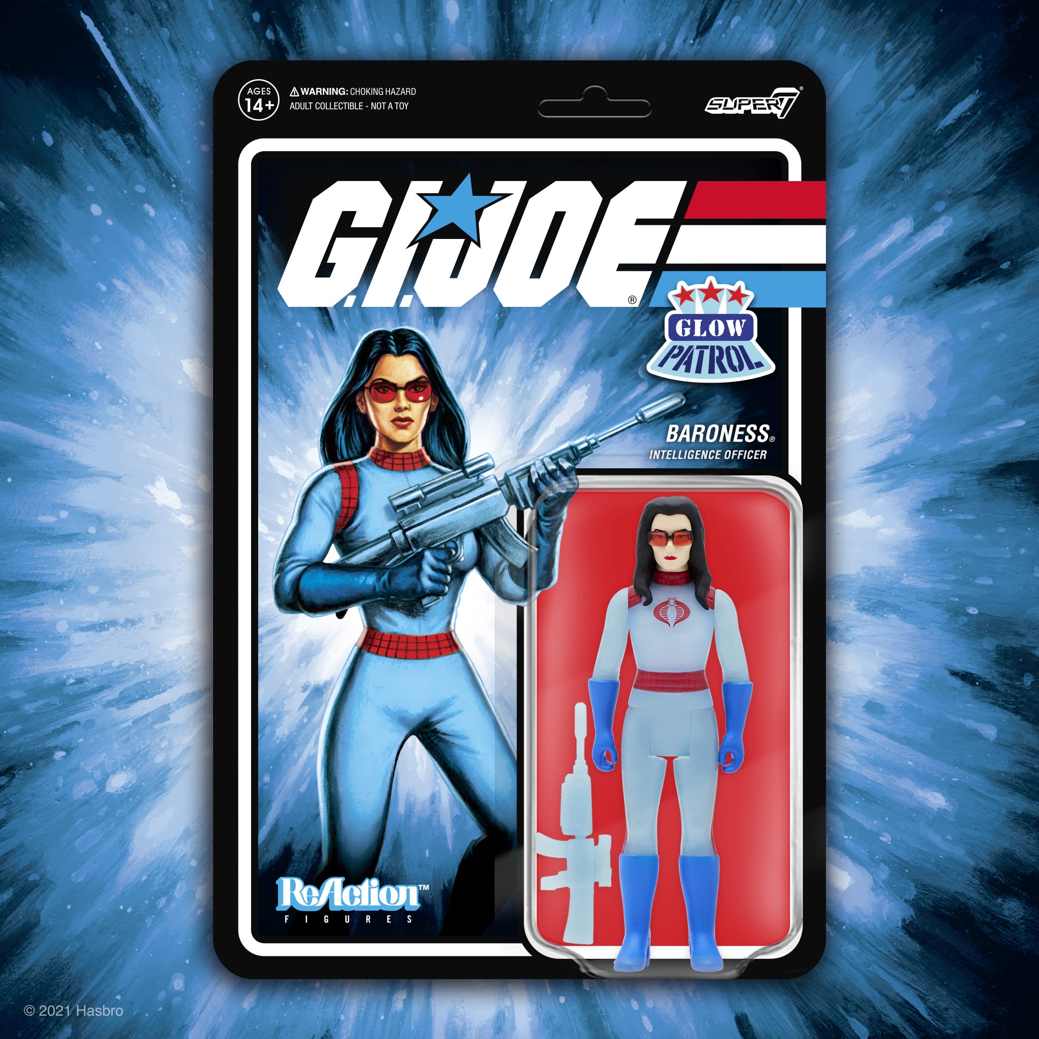 Super7 G.I. Joe Baroness (Glow Patrol) 3.75 in Reaction Figure - Image 4