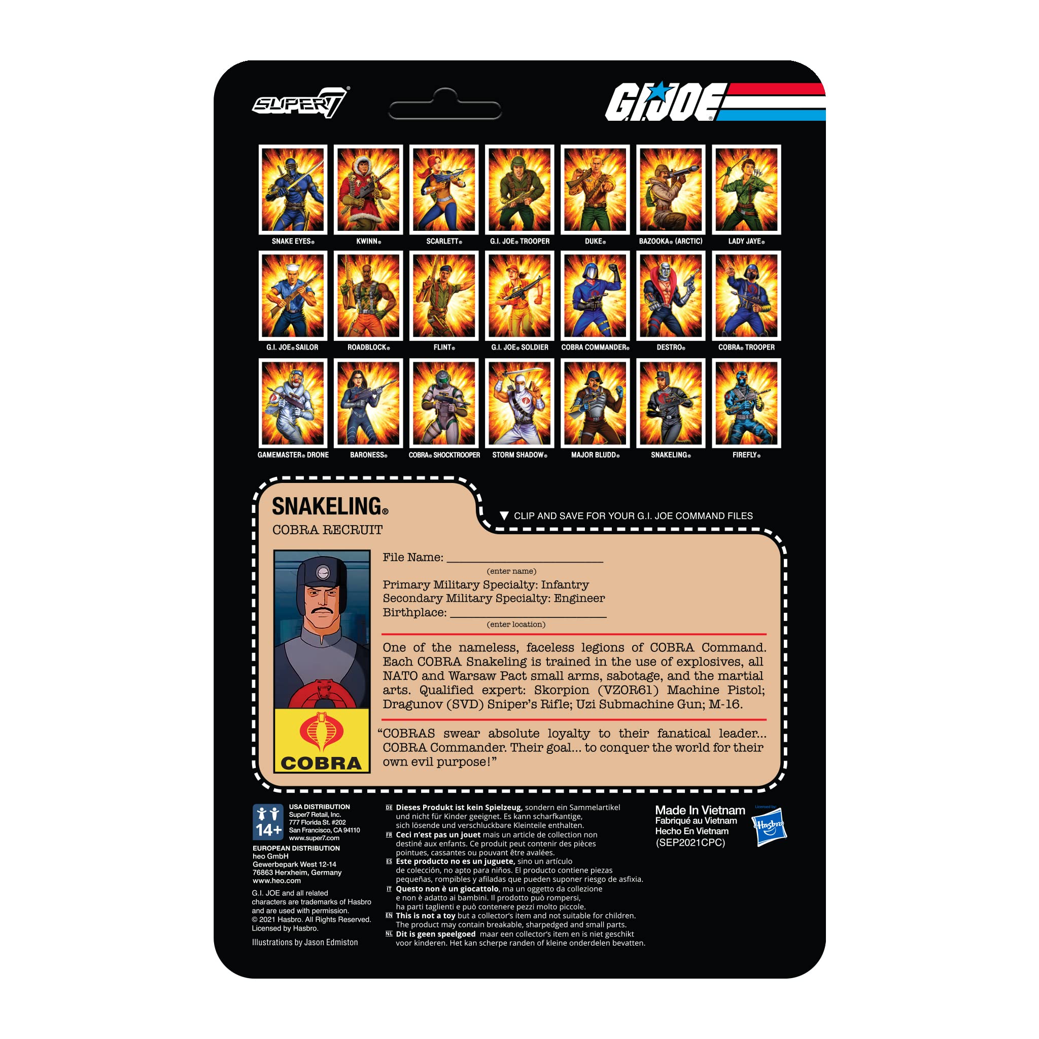 Super7 G.I. Joe Cobra Snakeling Factory Worker Beard (Brown) 3.75 in Reaction Figure - Image 3