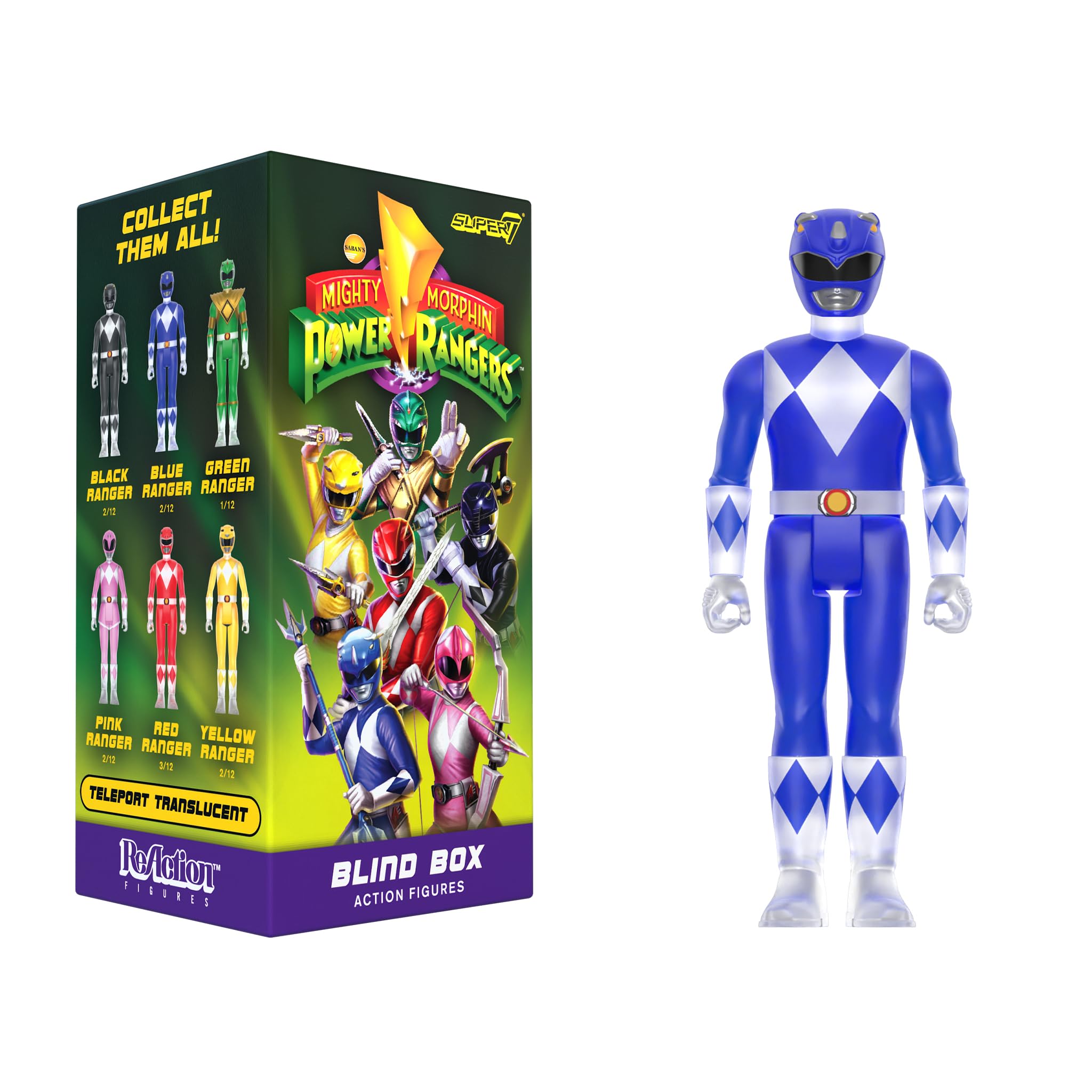 Super7 Mighty Morphin Power Rangers Blind Box Flat - (12 Pack) 3.75" Mighty Morphin Power Rangers Action Figures - Classic TV Show Collectibles and Retro Toys - Image 3