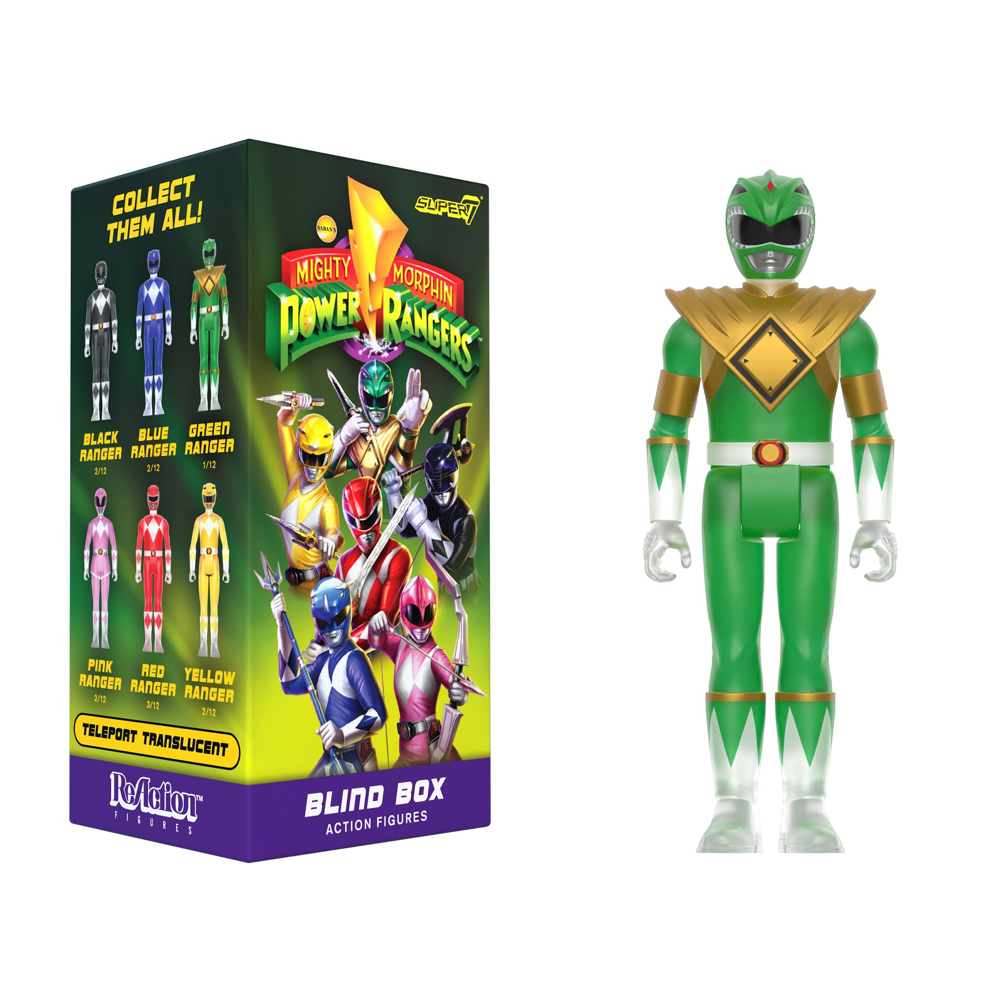 Super7 Mighty Morphin Power Rangers Blind Box Flat - (12 Pack) 3.75" Mighty Morphin Power Rangers Action Figures - Classic TV Show Collectibles and Retro Toys - Image 4