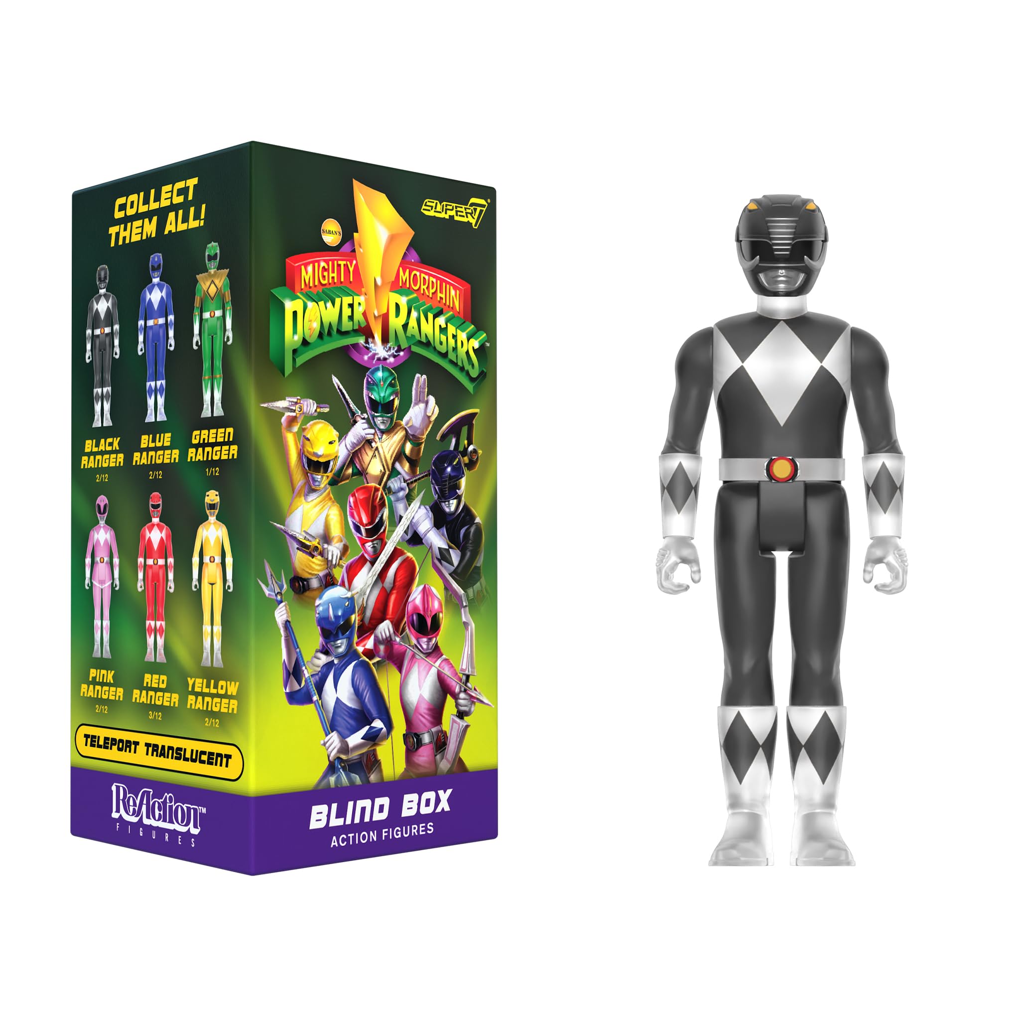 Super7 Mighty Morphin Power Rangers Blind Box Flat - (12 Pack) 3.75" Mighty Morphin Power Rangers Action Figures - Classic TV Show Collectibles and Retro Toys - Image 5