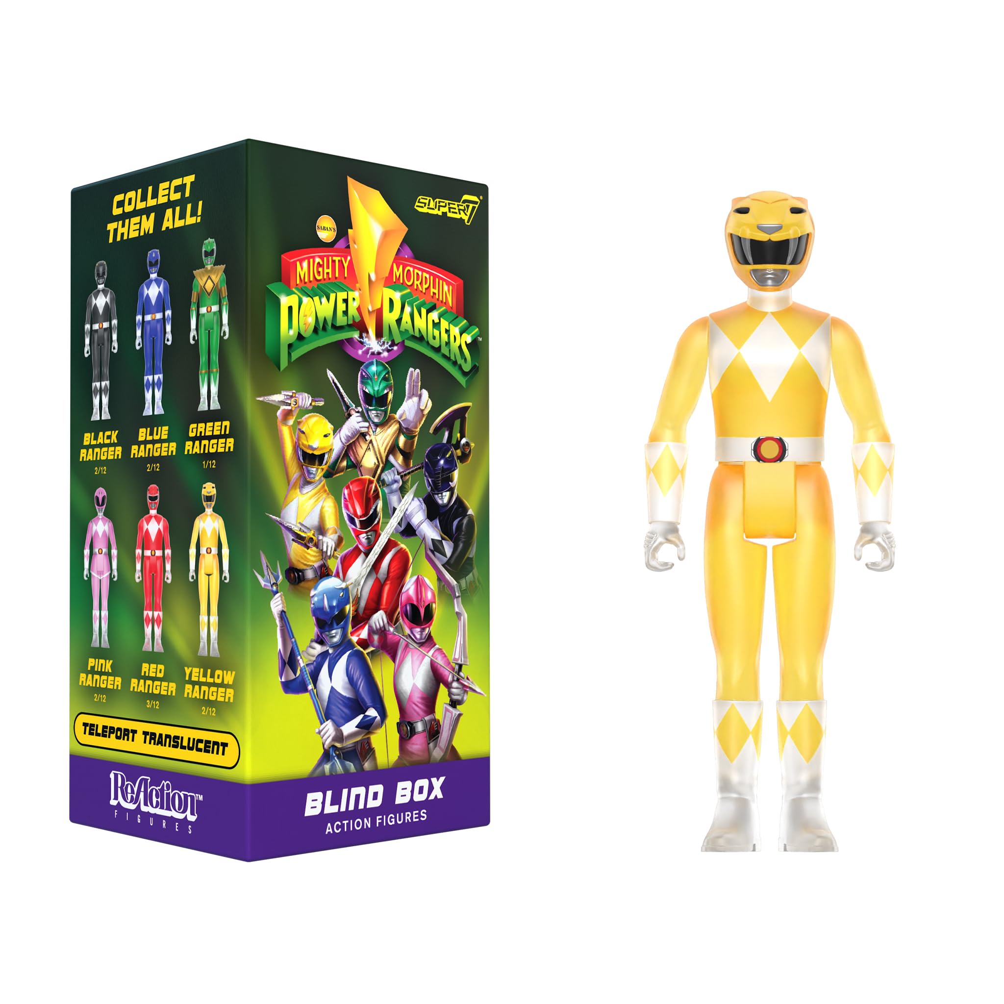 Super7 Mighty Morphin Power Rangers Blind Box Flat - (12 Pack) 3.75" Mighty Morphin Power Rangers Action Figures - Classic TV Show Collectibles and Retro Toys - Image 6