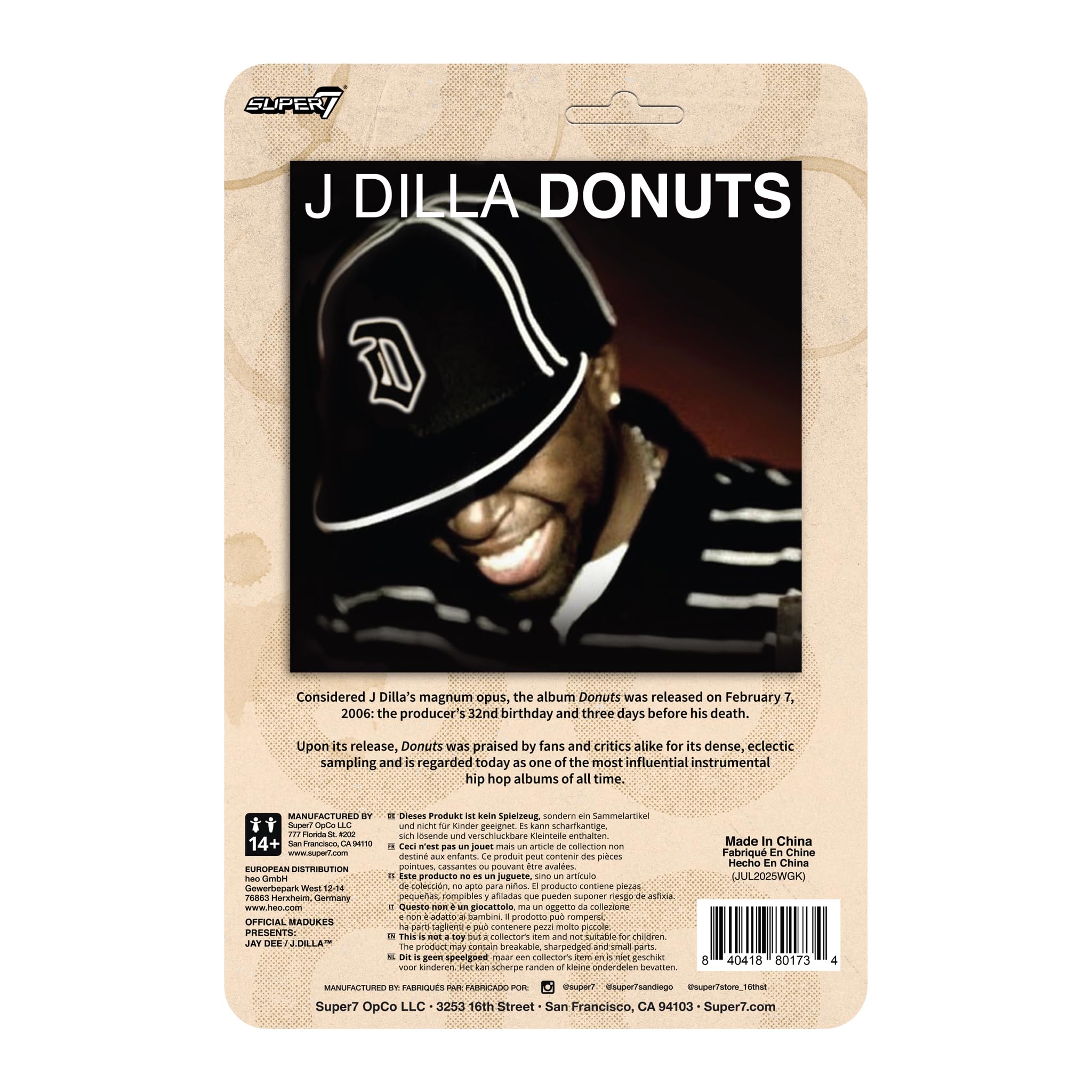 Super7 Reaction Figure J Dilla (Donuts) - 3.75" J Dilla Action Figure with Accessories - Classic Hip-Hop Collectibles and Retro Toys - Image 3