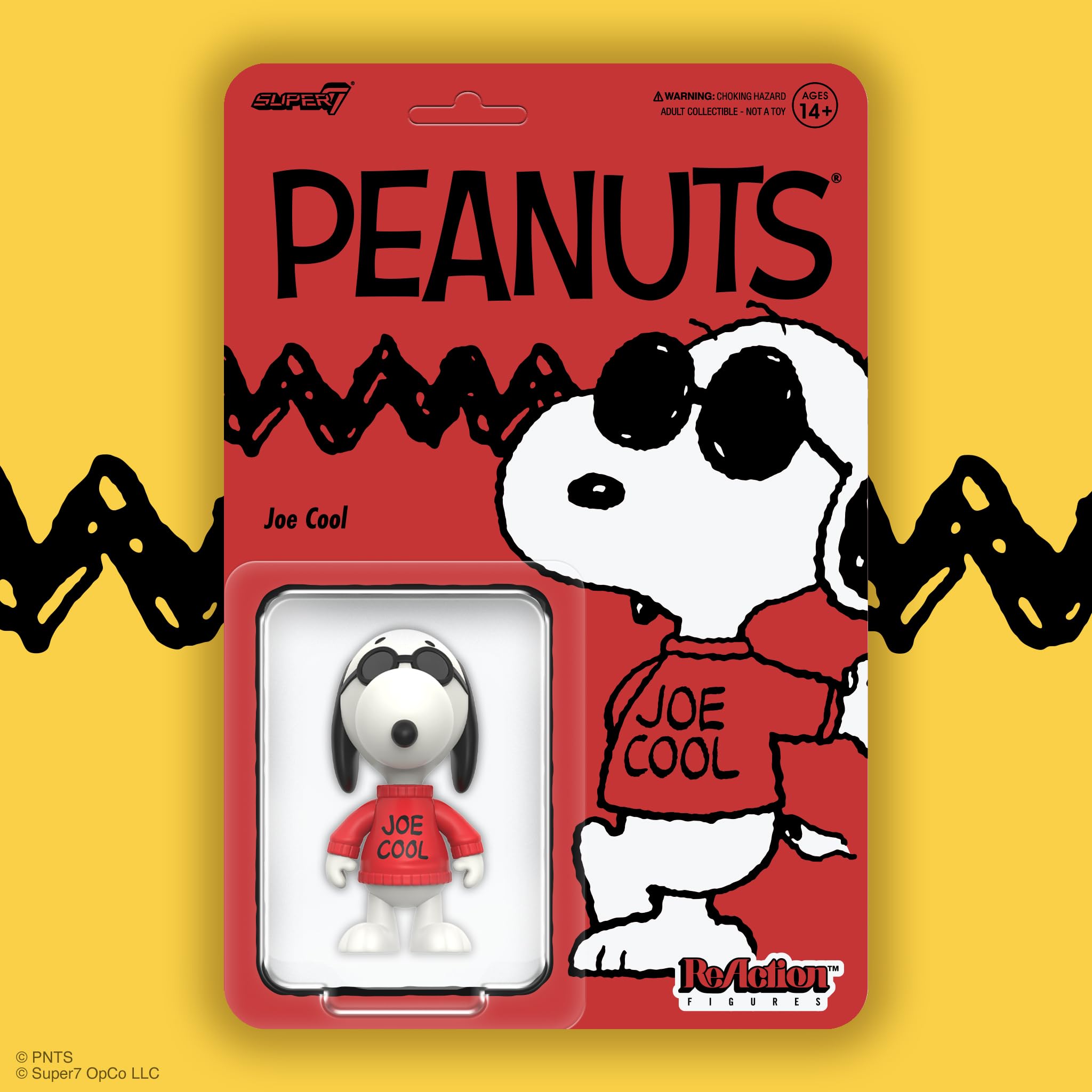 Super7 Reaction Figure Peanuts Joe Cool Snoopy - 3.75" Peanuts Action Figure - Classic Cartoon Collectibles and Retro Toys - Image 4