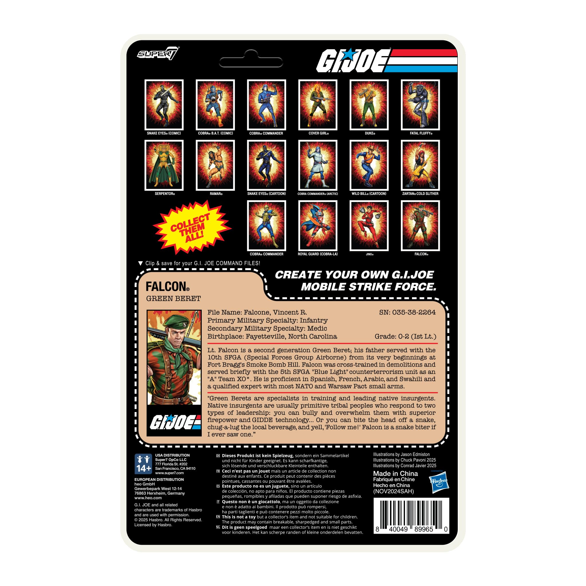Super7 Reaction+ G.I. Joe Lt. Falcon (Movie Collection) - 3.75" G.I. Joe Action Figure with Accessories - Classic Cartoon Collectibles and Retro Toys - Image 3
