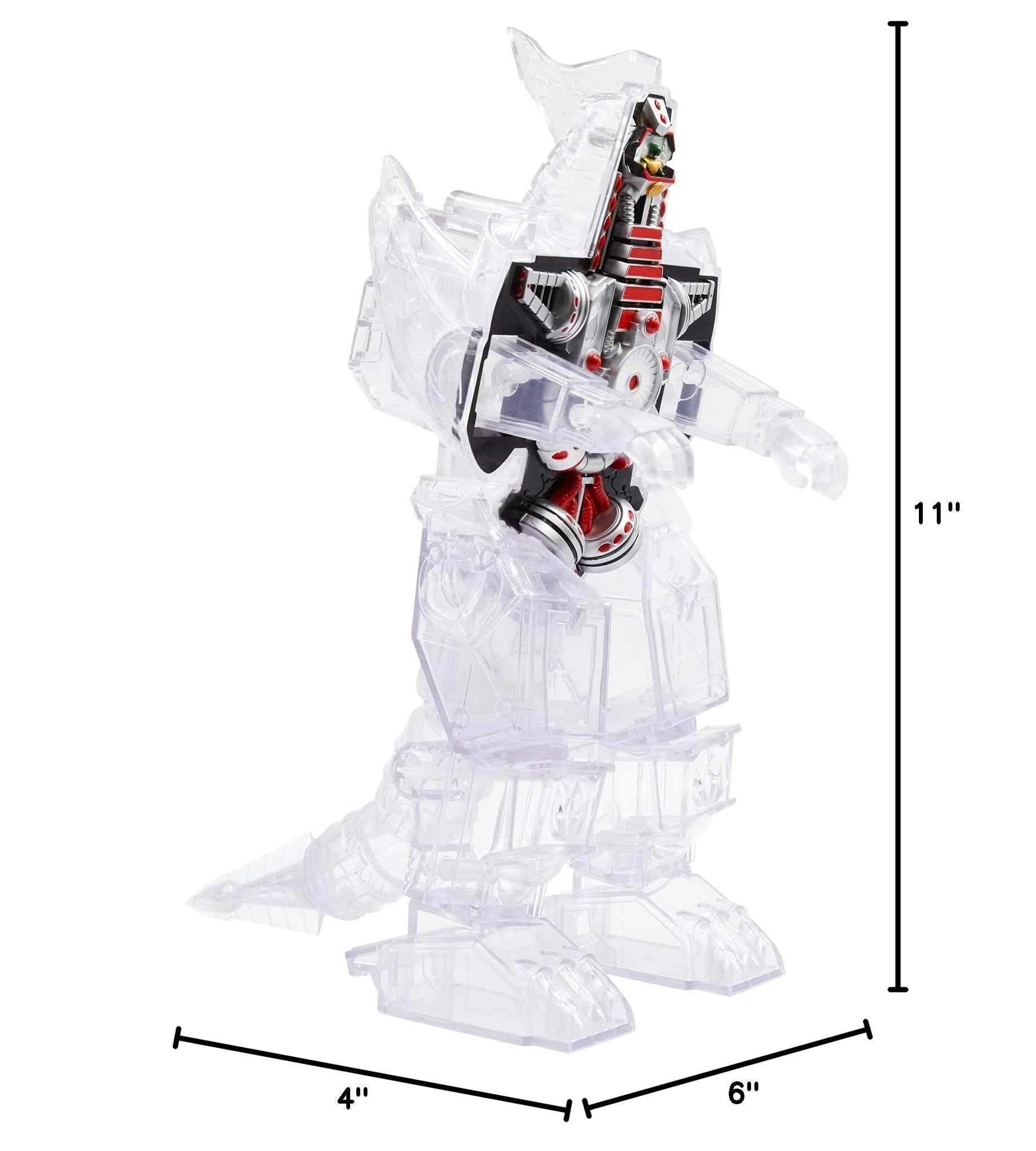 Super7 Super Cyborg Mighty Morphin Power Rangers Dragonzord (Clear) - 11" Power Rangers Action Figure Classic TV Show Collectibles and Retro Toys - Image 3