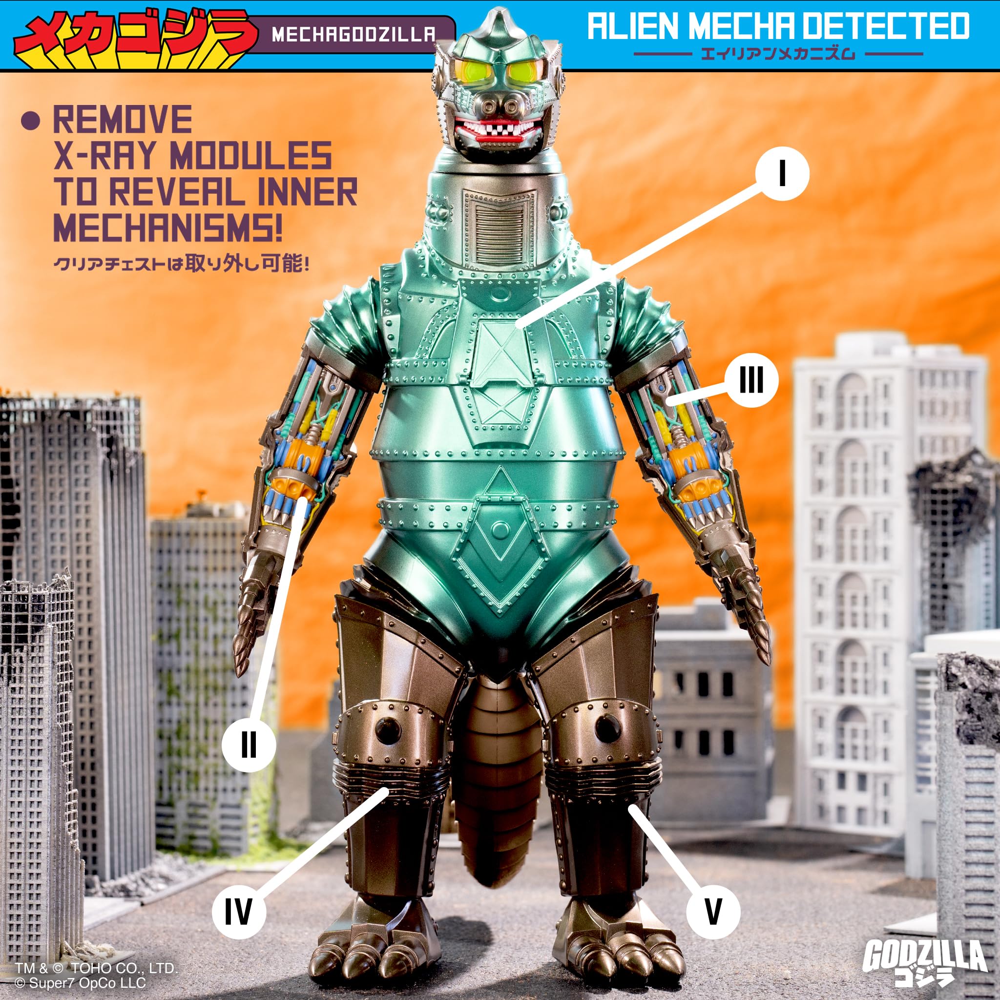 Super7 Super Cyborg Toho Mechagodzilla - 11" Toho Godzilla Action Figure Classic Monster Movie Collectibles and Retro Toys - Image 6