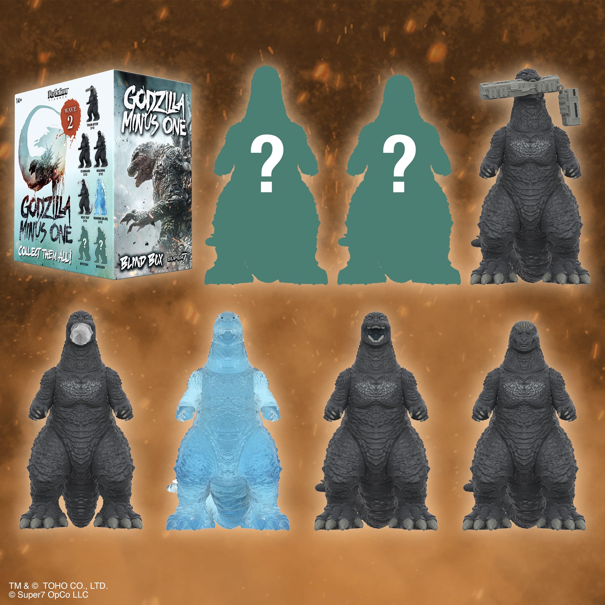 Super7 Toho Godzillla Minus One Blind Box Flat - 3.75" Toho Godzilla Action Figures - Classic Movie Monster Collectibles and Retro Toys - One Blind Box - Image 8
