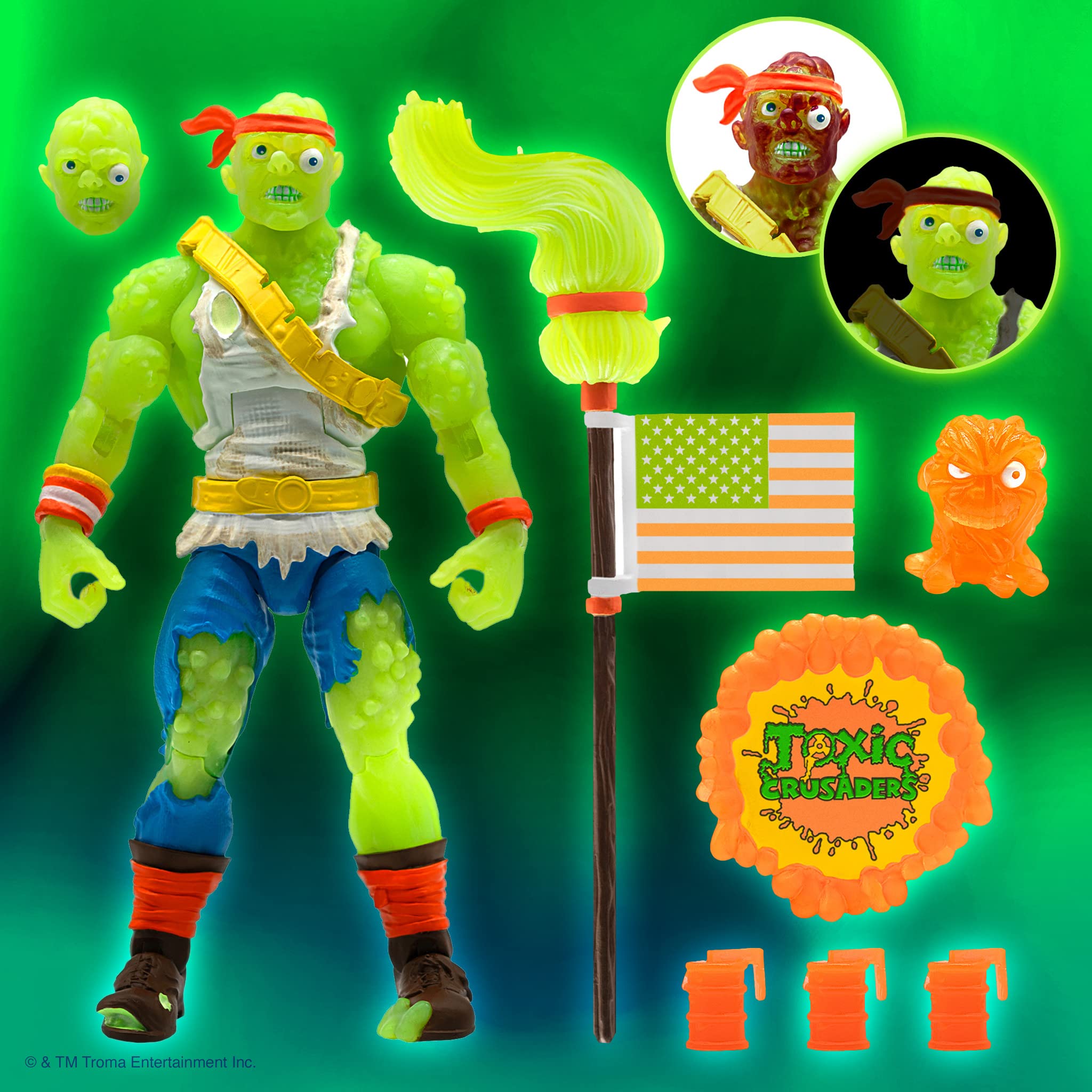Super7 Toxic Crusader Ultimates: Radioactive Red Rage Toxie Action Figure,Multicolor - Image 3