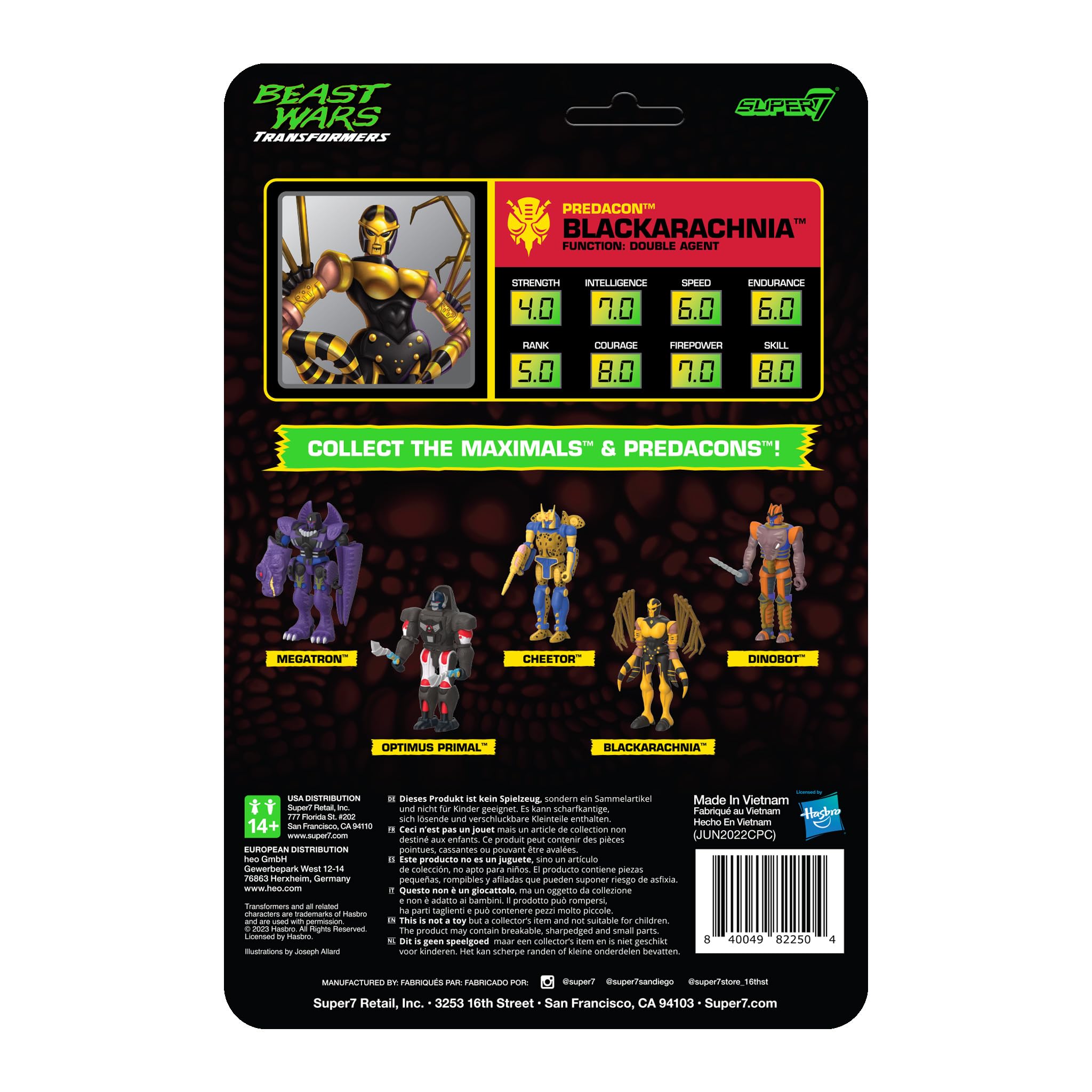 Super7 Transformers Beast Wars Blackarachnia - 4" Transformers Action Figure with Accessory Classic Cartoon Collectibles and Retro Toys - Image 3