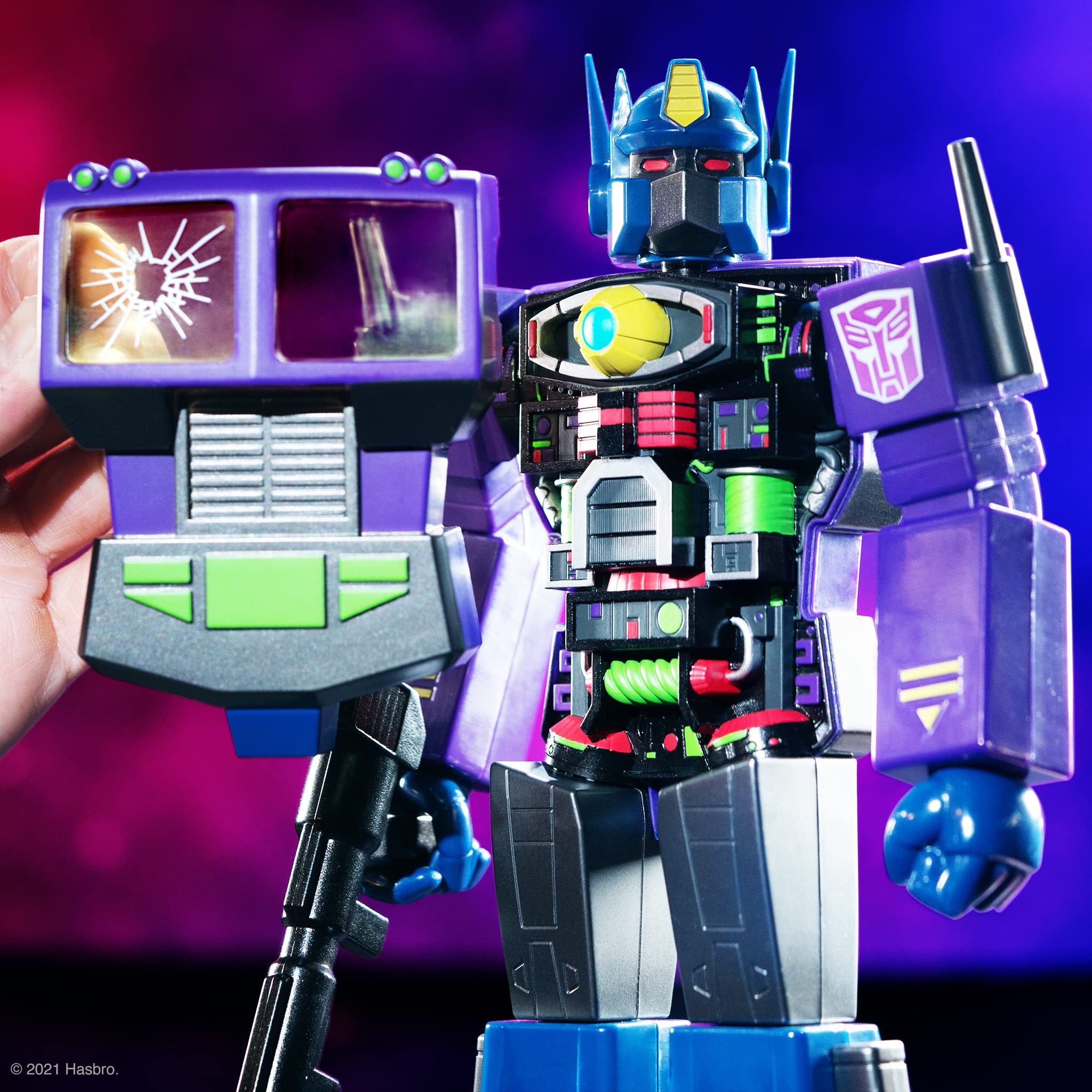 Super7 Transformers Optimus Prime﻿ (Shattered Glass Purple) 11 in Super Cyborg Action Figure - Image 3
