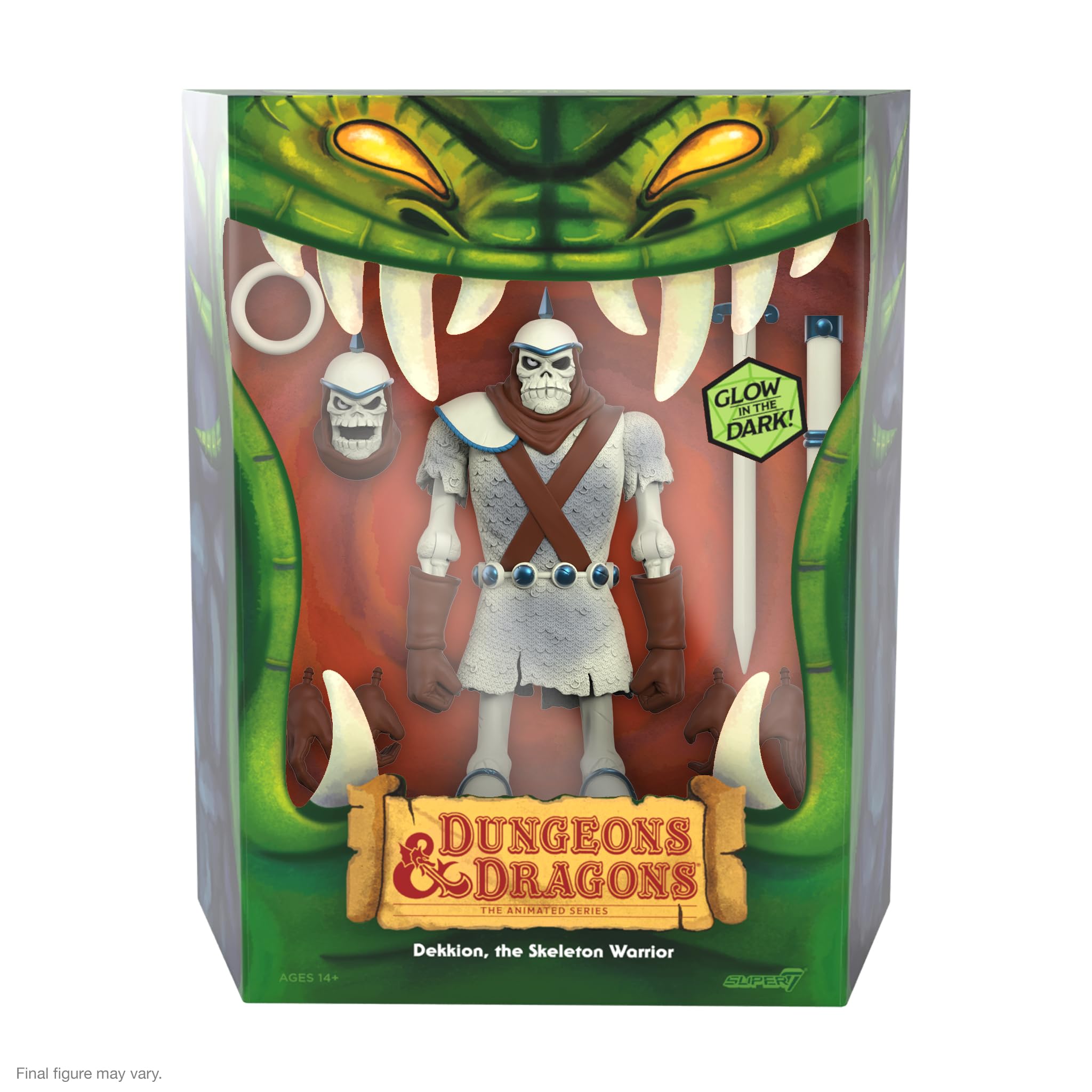 Super7 ULTIMATES! Dungeons & Dragons Dekkion The Skeleton Warrior (Glow) - 7" Dungeons and Dragons Action Figure with Accessories - Vintage Collectibles and Retro Toys - Image 3