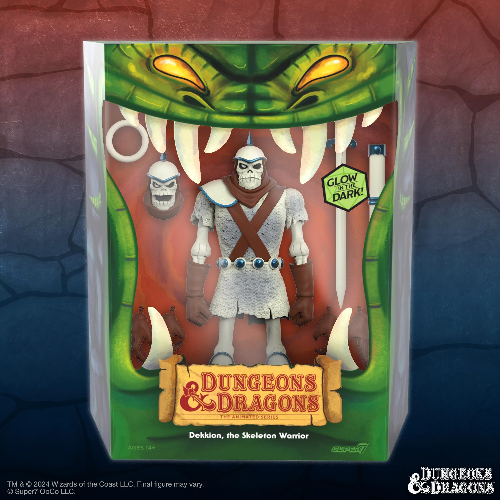 Super7 ULTIMATES! Dungeons & Dragons Dekkion The Skeleton Warrior (Glow) - 7" Dungeons and Dragons Action Figure with Accessories - Vintage Collectibles and Retro Toys - Image 4