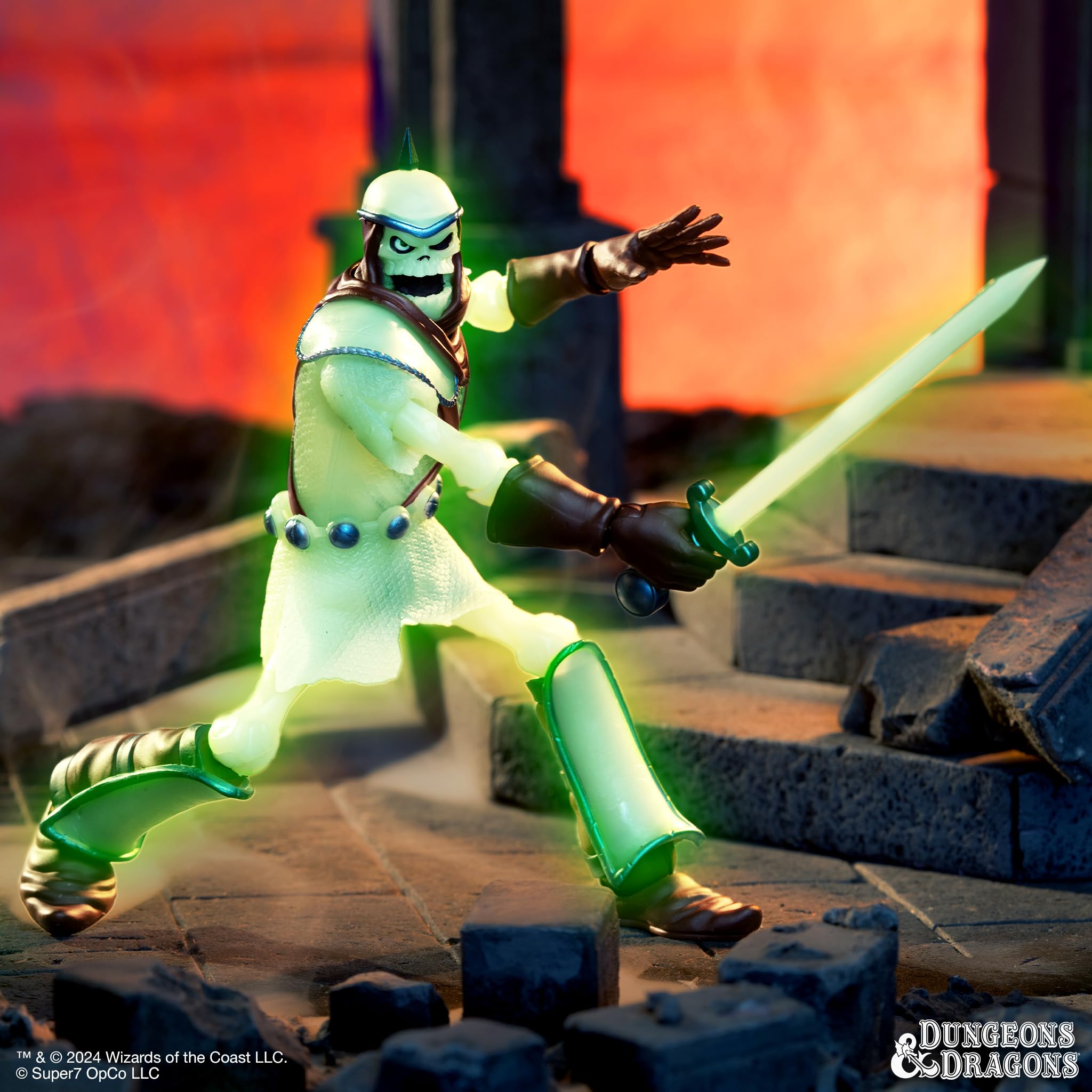 Super7 ULTIMATES! Dungeons & Dragons Dekkion The Skeleton Warrior (Glow) - 7" Dungeons and Dragons Action Figure with Accessories - Vintage Collectibles and Retro Toys - Image 6