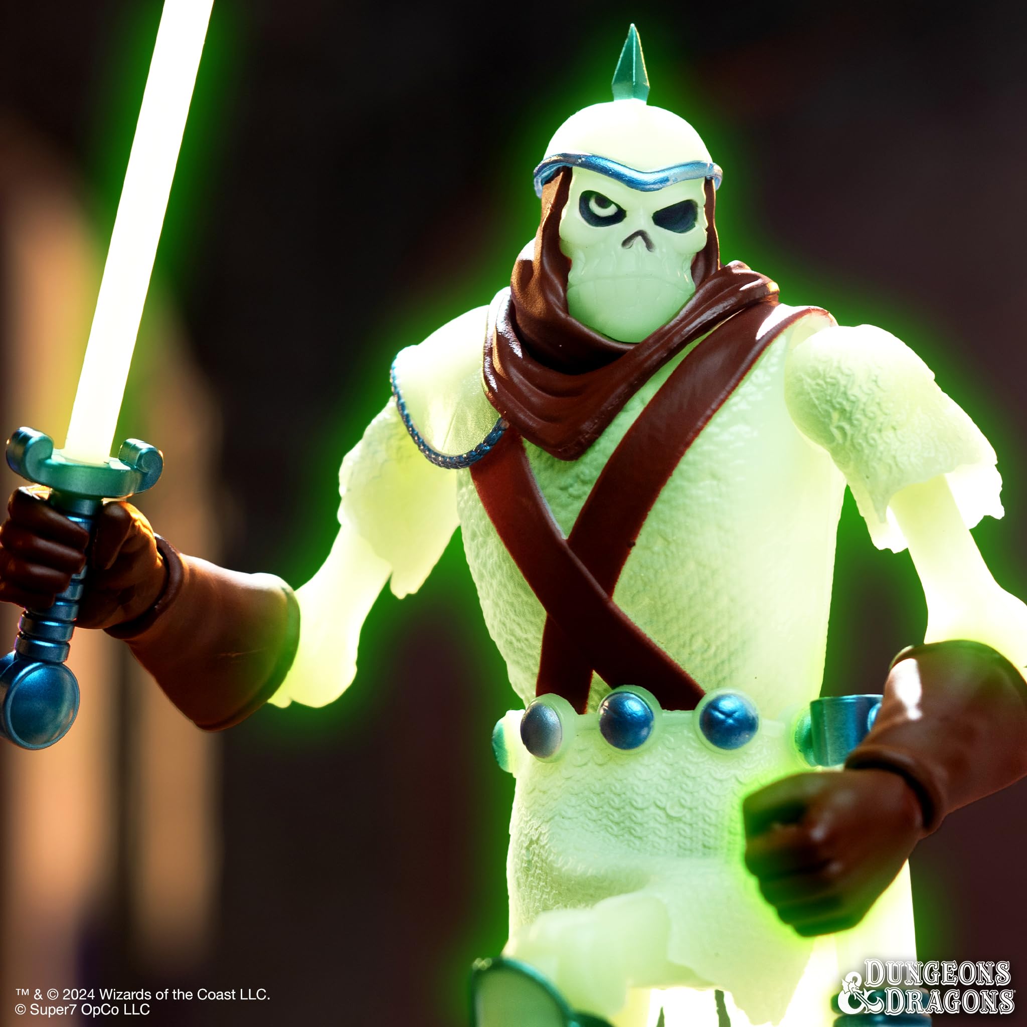 Super7 ULTIMATES! Dungeons & Dragons Dekkion The Skeleton Warrior (Glow) - 7" Dungeons and Dragons Action Figure with Accessories - Vintage Collectibles and Retro Toys - Image 7