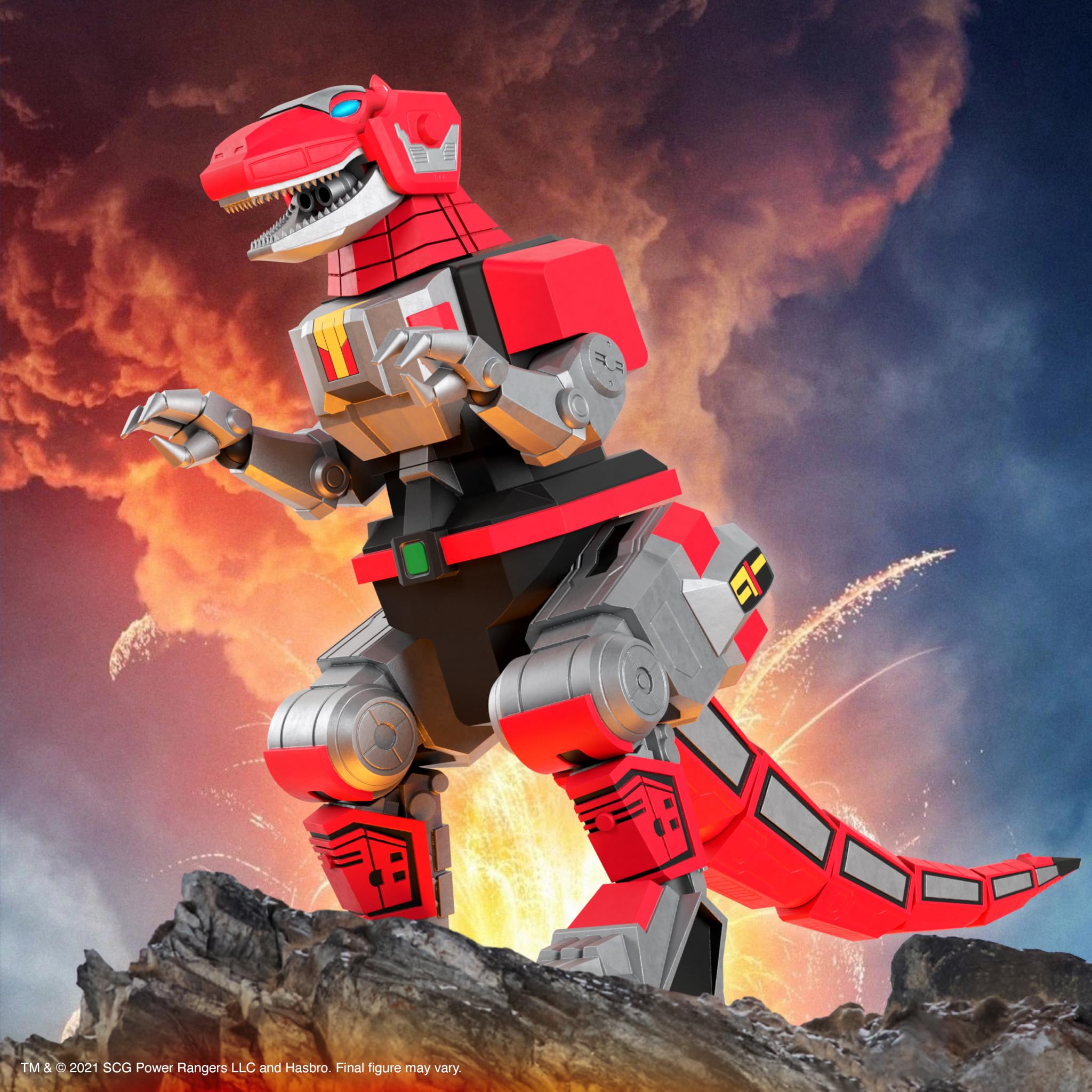 Super7 ULTIMATES! Mighty Morphin Power Rangers Tyrannosaurus Dinozord - 8" Power Rangers Action Figure with Accessories Classic TV Show Collectibles and Retro Toys - Image 4