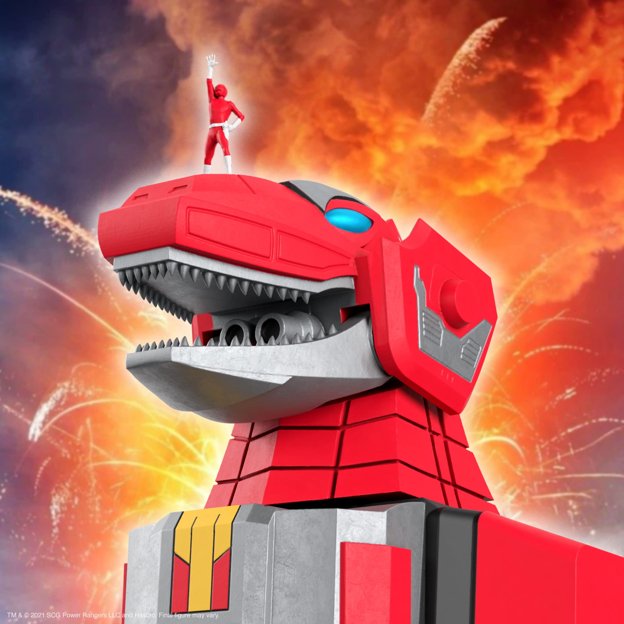 Super7 ULTIMATES! Mighty Morphin Power Rangers Tyrannosaurus Dinozord - 8" Power Rangers Action Figure with Accessories Classic TV Show Collectibles and Retro Toys - Image 5