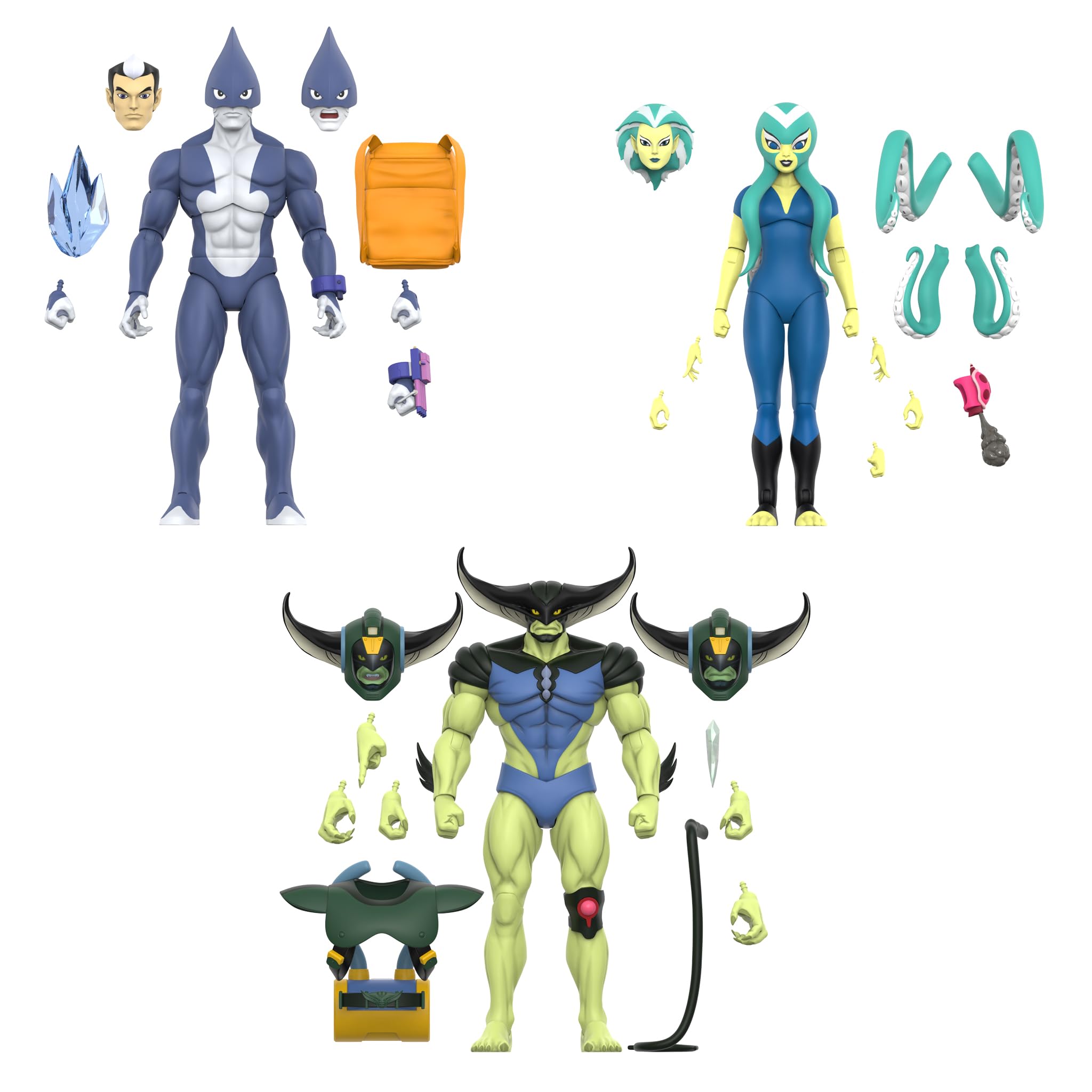 Super7 ULTIMATES! TigerSharks Mako (Hybrid) - 7" TigerSharks Action Figure with Accessories - Classic TV Show Collectibles and Retro Toys - Image 3