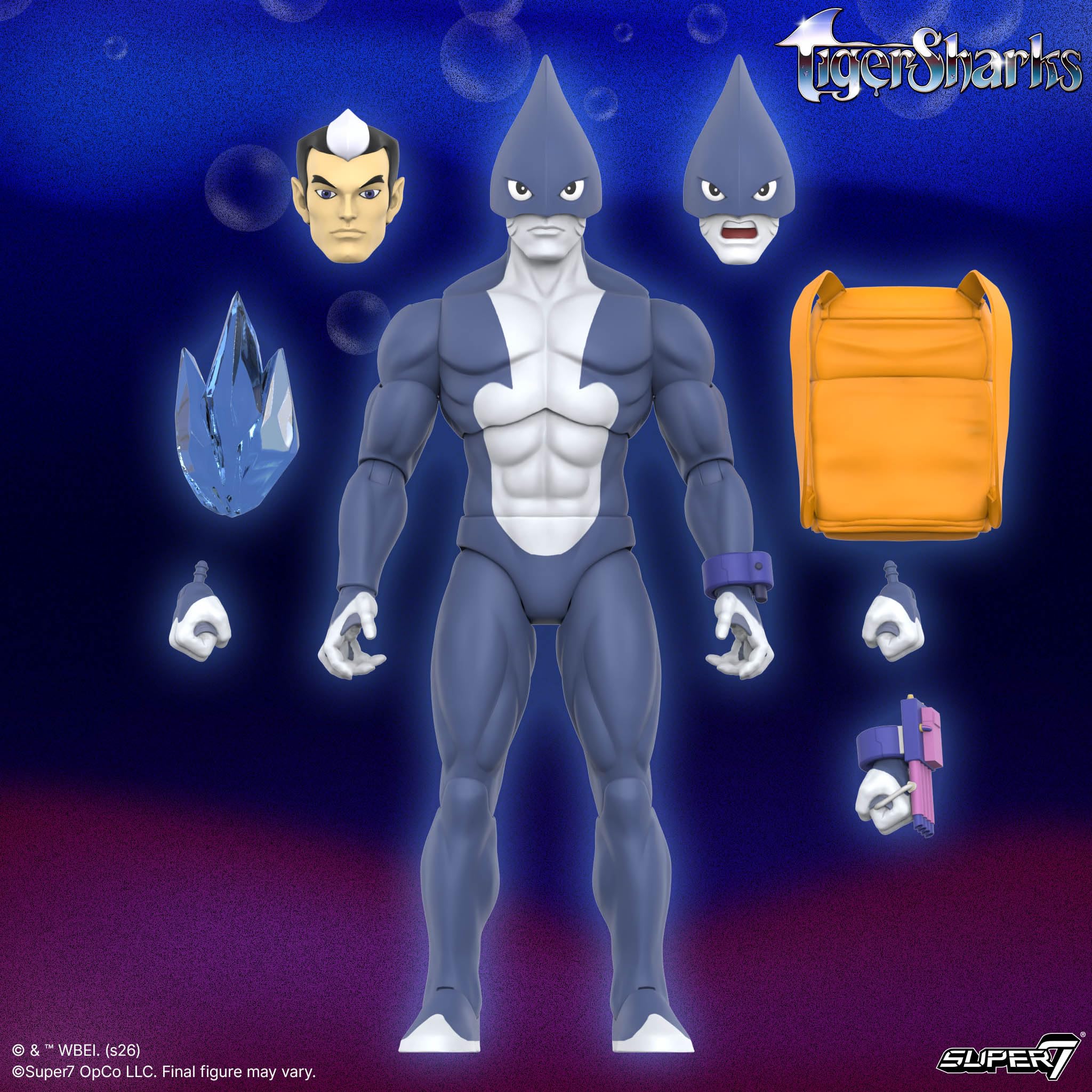 Super7 ULTIMATES! TigerSharks Mako (Hybrid) - 7" TigerSharks Action Figure with Accessories - Classic TV Show Collectibles and Retro Toys - Image 5