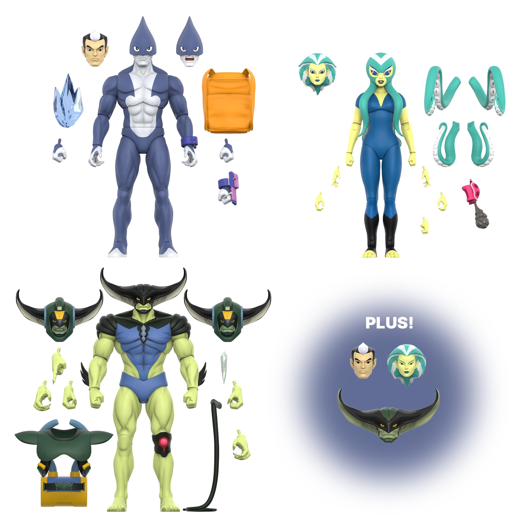 Super7 ULTIMATES! TigerSharks Mako (Hybrid) - 7" TigerSharks Action Figure with Accessories - Classic TV Show Collectibles and Retro Toys - Image 6